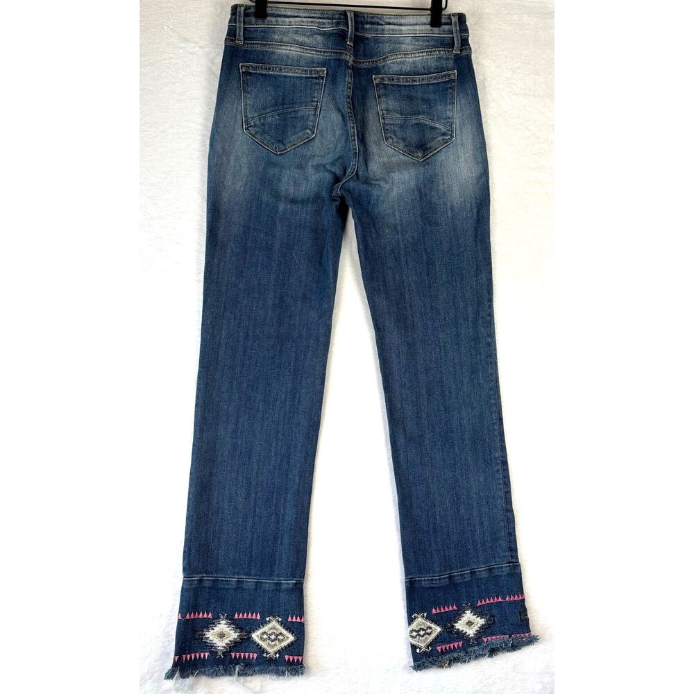 Driftwood Colette High Rise Jeans Size 29 Embroidered Cuff DW-P40373A - Picture 8 of 9